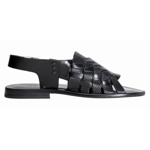 William Men’s Black Sandals Shoes, Italian Leather Shoes main image 5